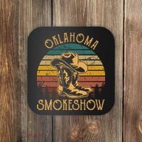 Oklahoma Smokeshow Retro Cow Boots And Hats Coaster thumb 0