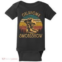 Oklahoma Smokeshow Retro Cow Boots And Hats Baby Bodysuit thumb 0