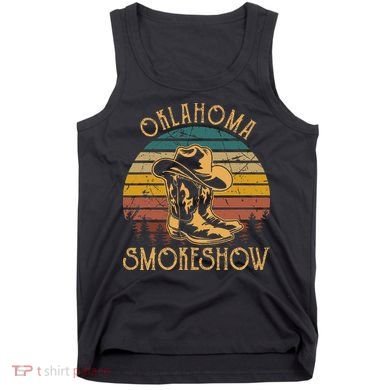 Oklahoma Smokeshow Retro Cow Boots And Hats Tank Top