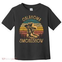 Oklahoma Smokeshow Retro Cow Boots And Hats Toddler T-Shirt thumb 0