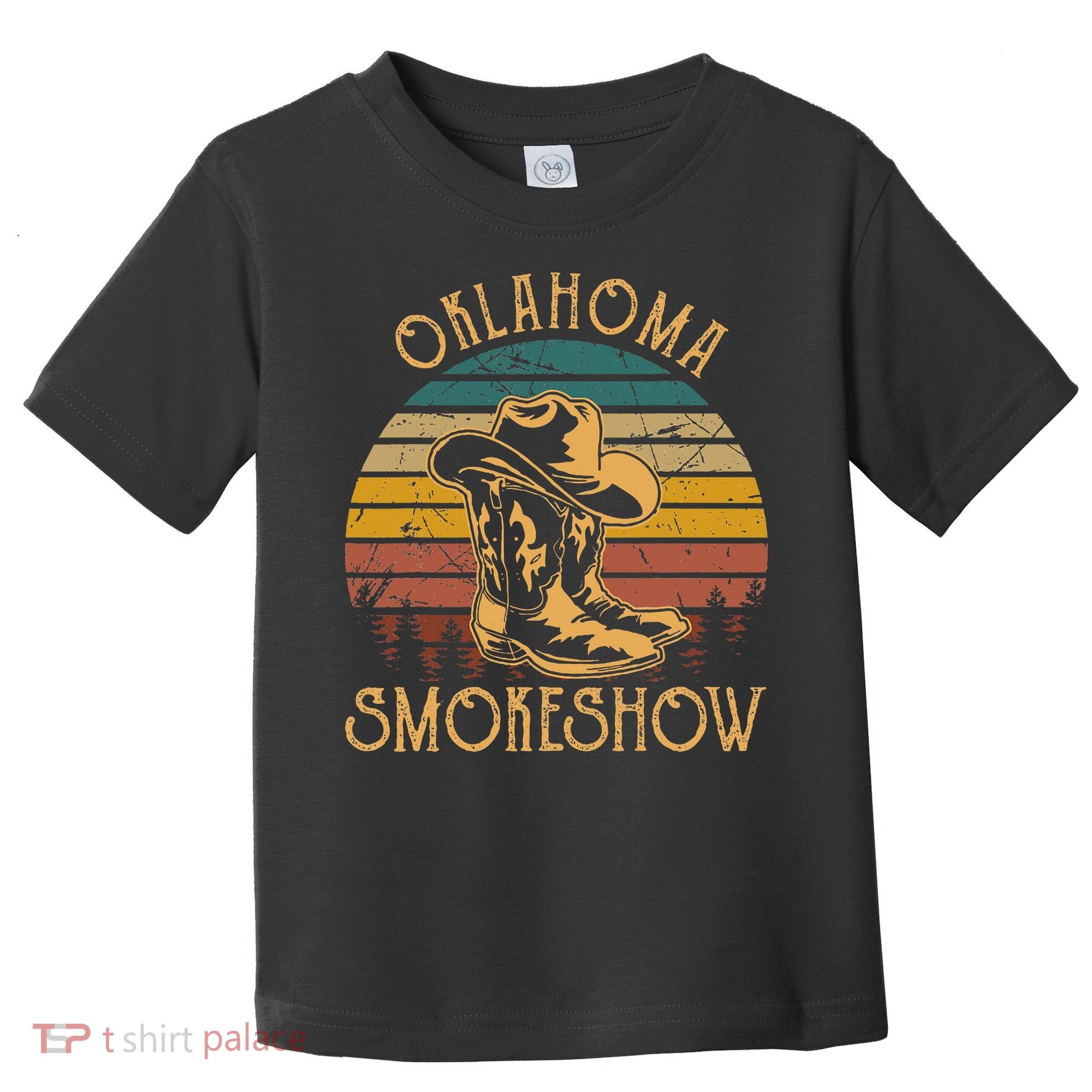 Oklahoma Smokeshow Retro Cow Boots And Hats Toddler T-Shirt