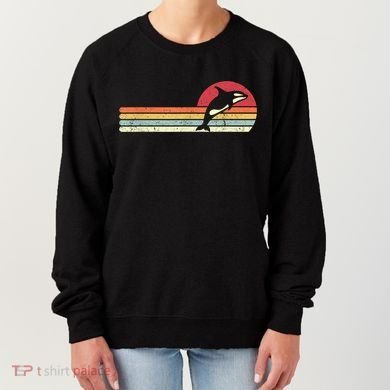 Orca Shirt. Retro Style Killer Whale Women's Sweatshirt