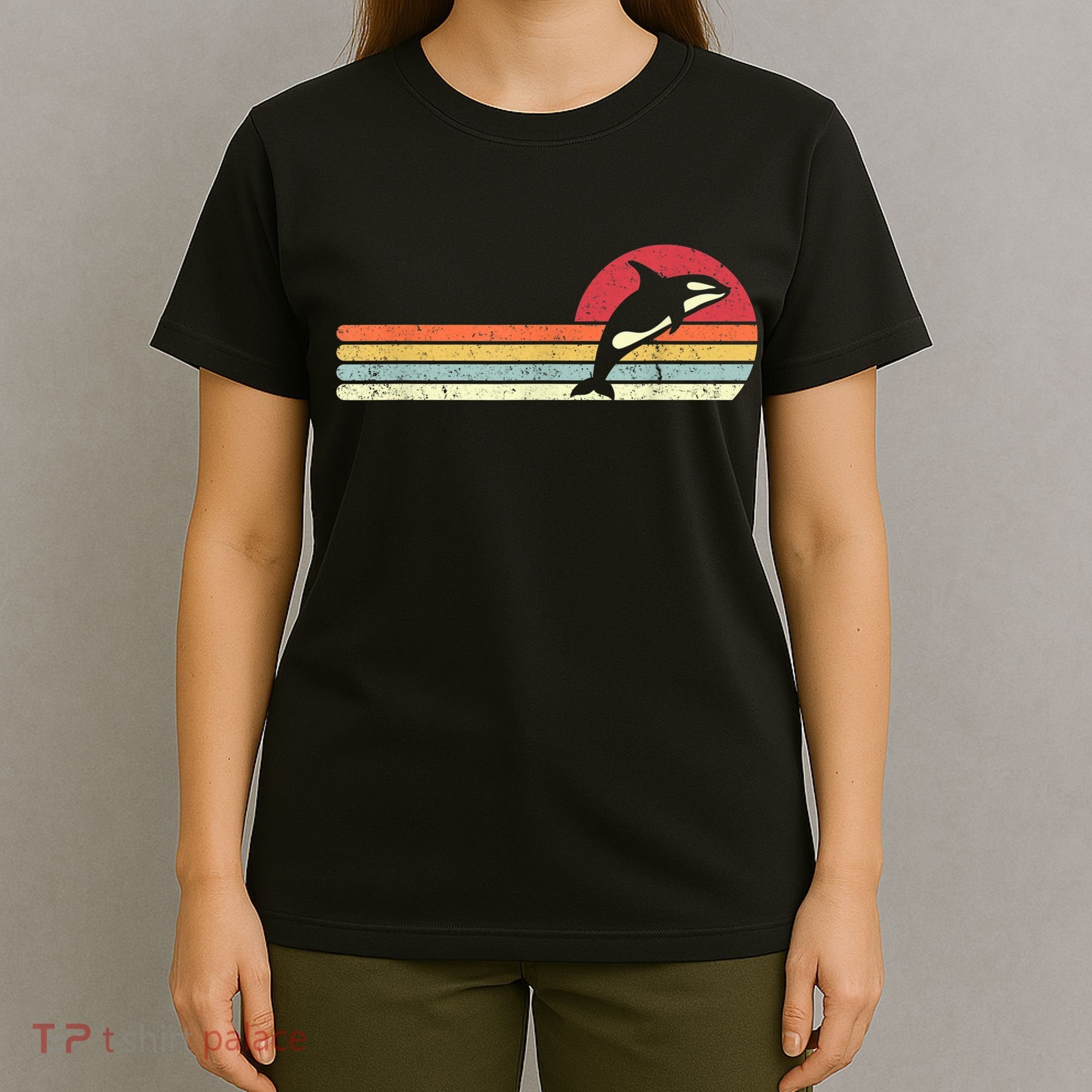 Orca Shirt. Retro Style Killer Whale T-Shirt