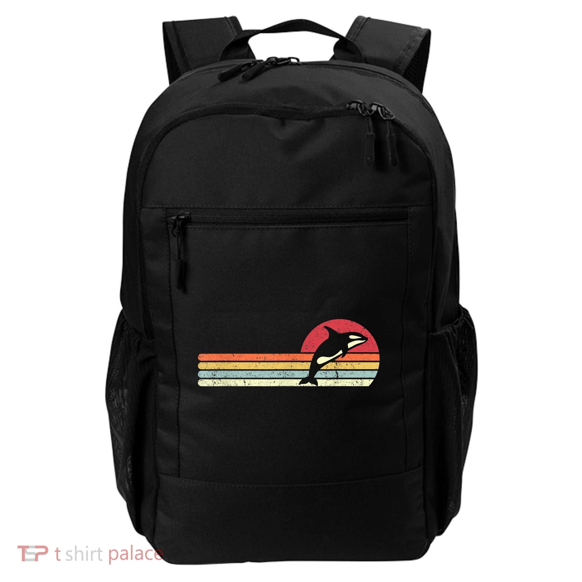 Orca Shirt. Retro Style Killer Whale Backpack