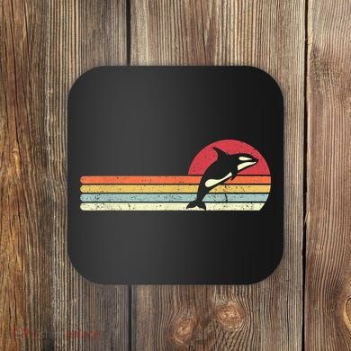 Orca Shirt. Retro Style Killer Whale Coaster