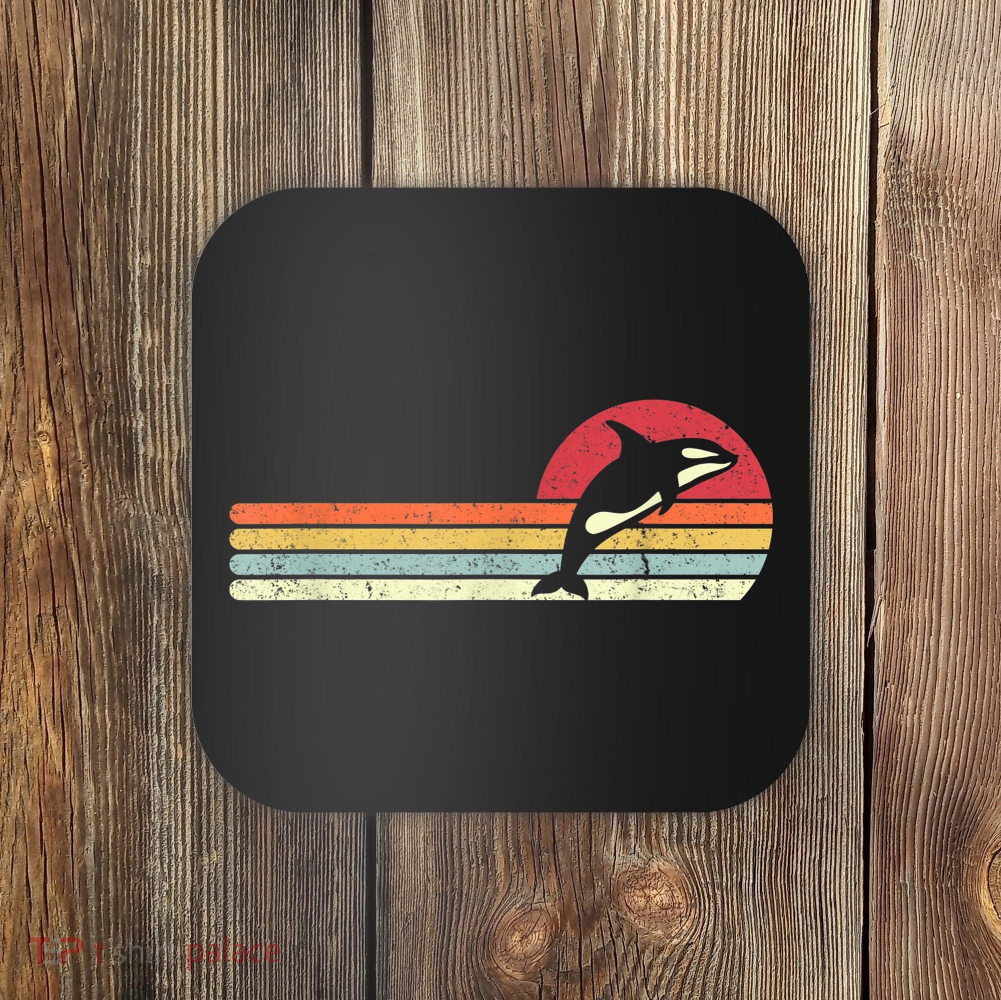 Orca Shirt. Retro Style Killer Whale Coaster
