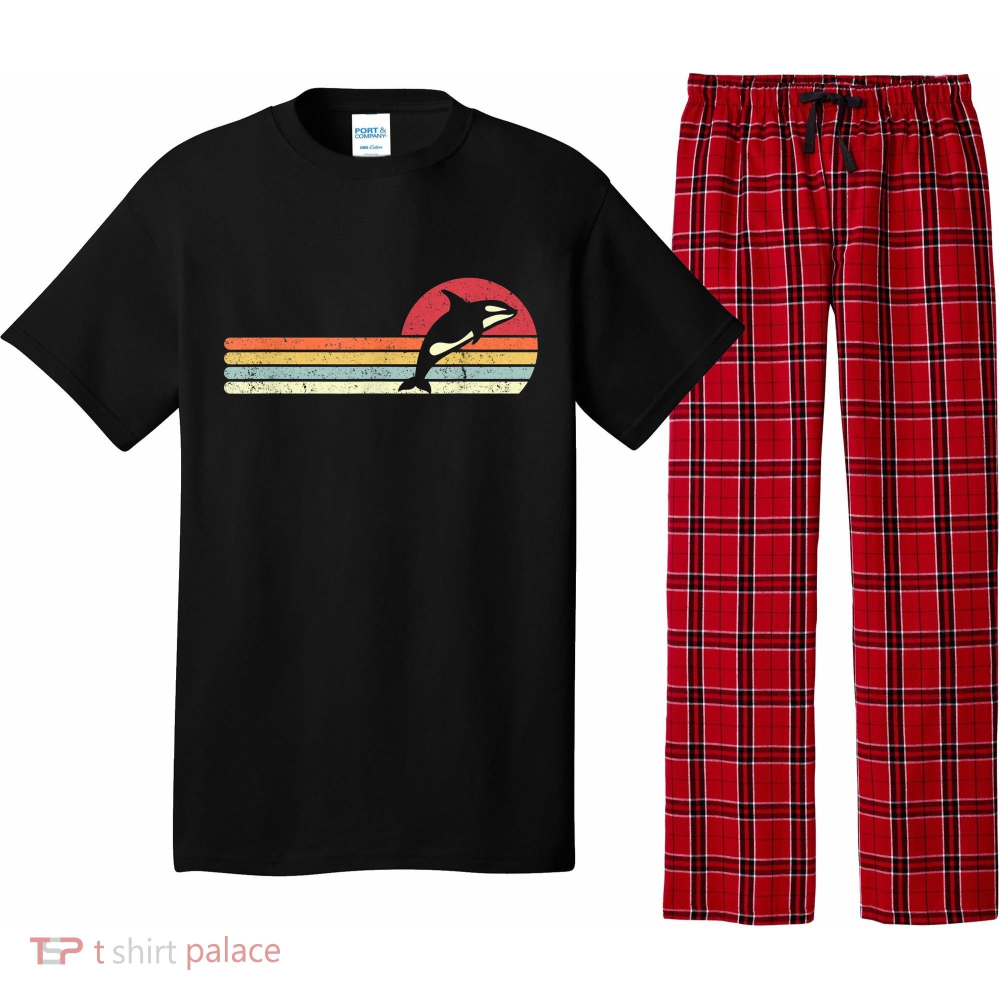 Orca Shirt. Retro Style Killer Whale Pajama Set
