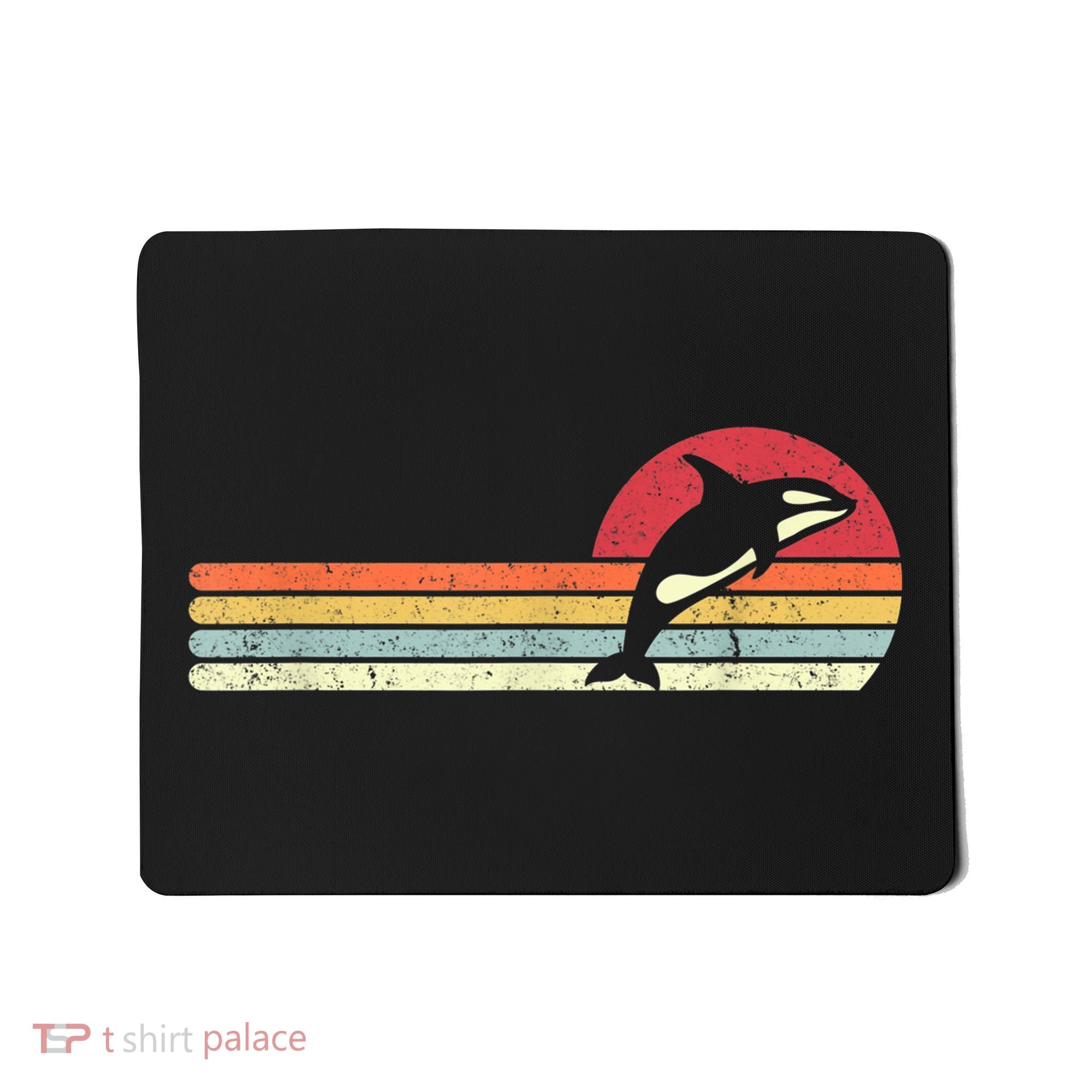 Orca Shirt. Retro Style Killer Whale Mousepad