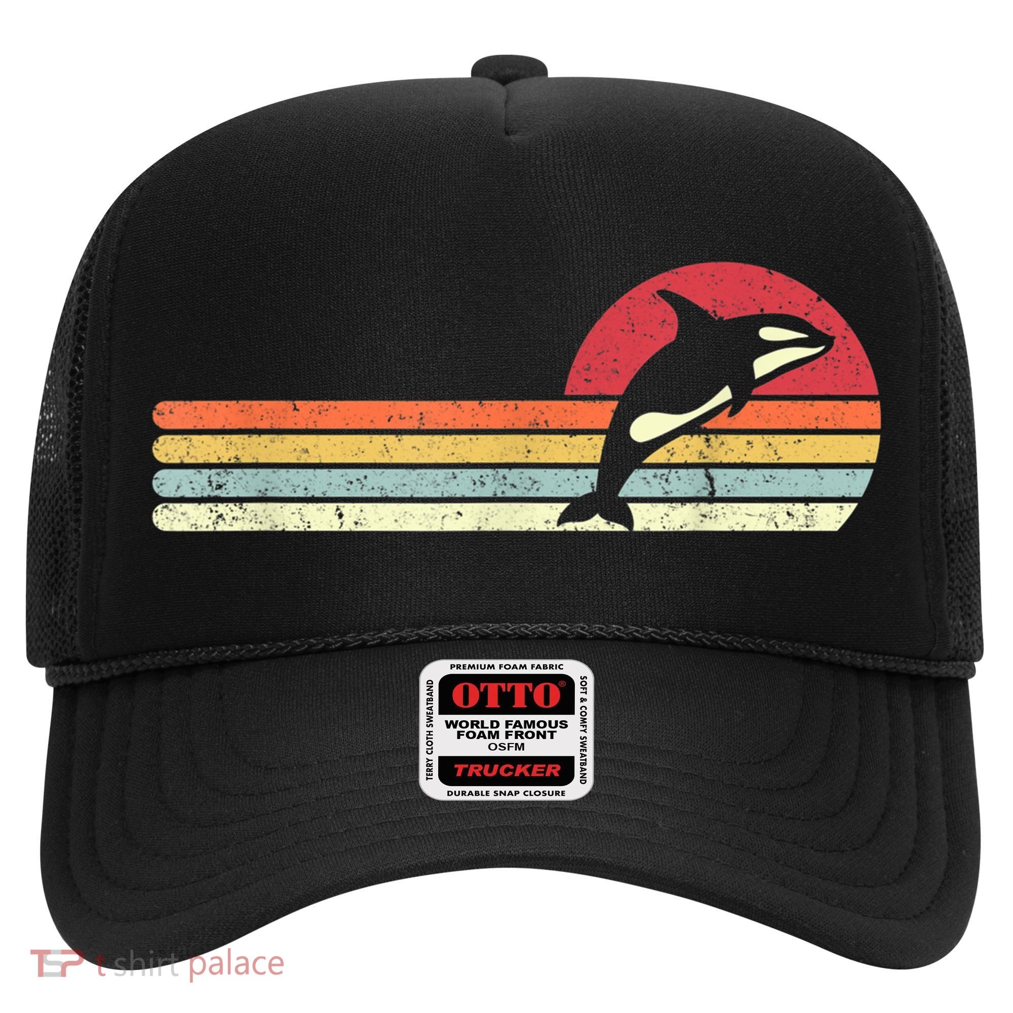 Orca Shirt. Retro Style Killer Whale Hat