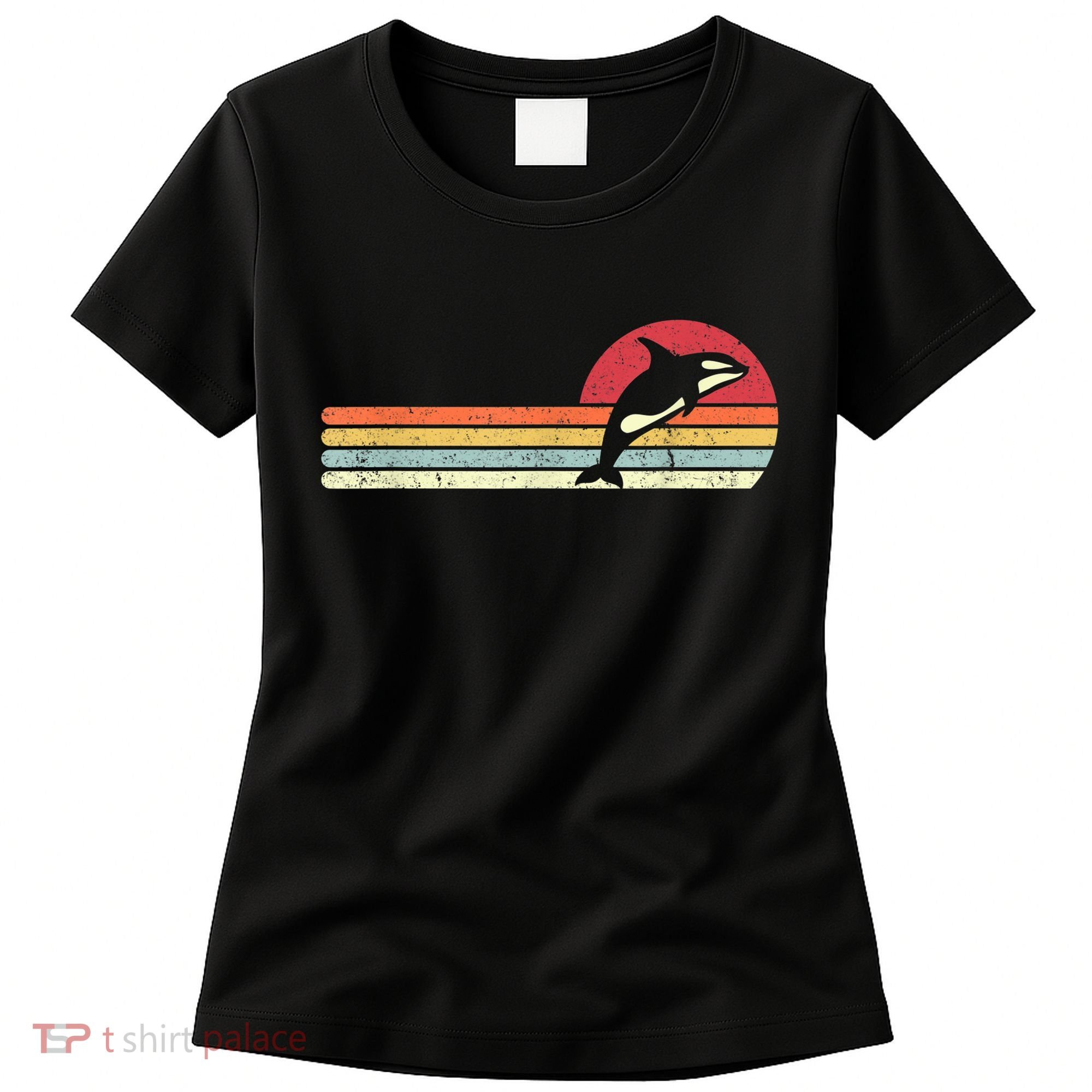Orca Shirt. Retro Style Killer Whale Women's T-Shirt