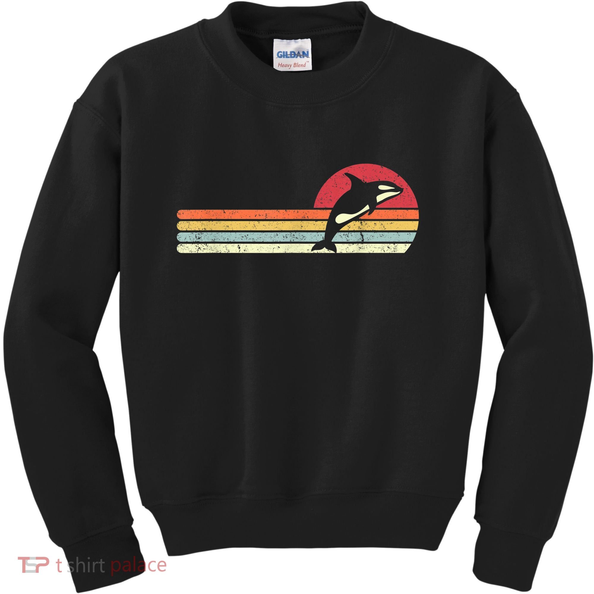 Orca Shirt. Retro Style Killer Whale Kids Sweatshirt