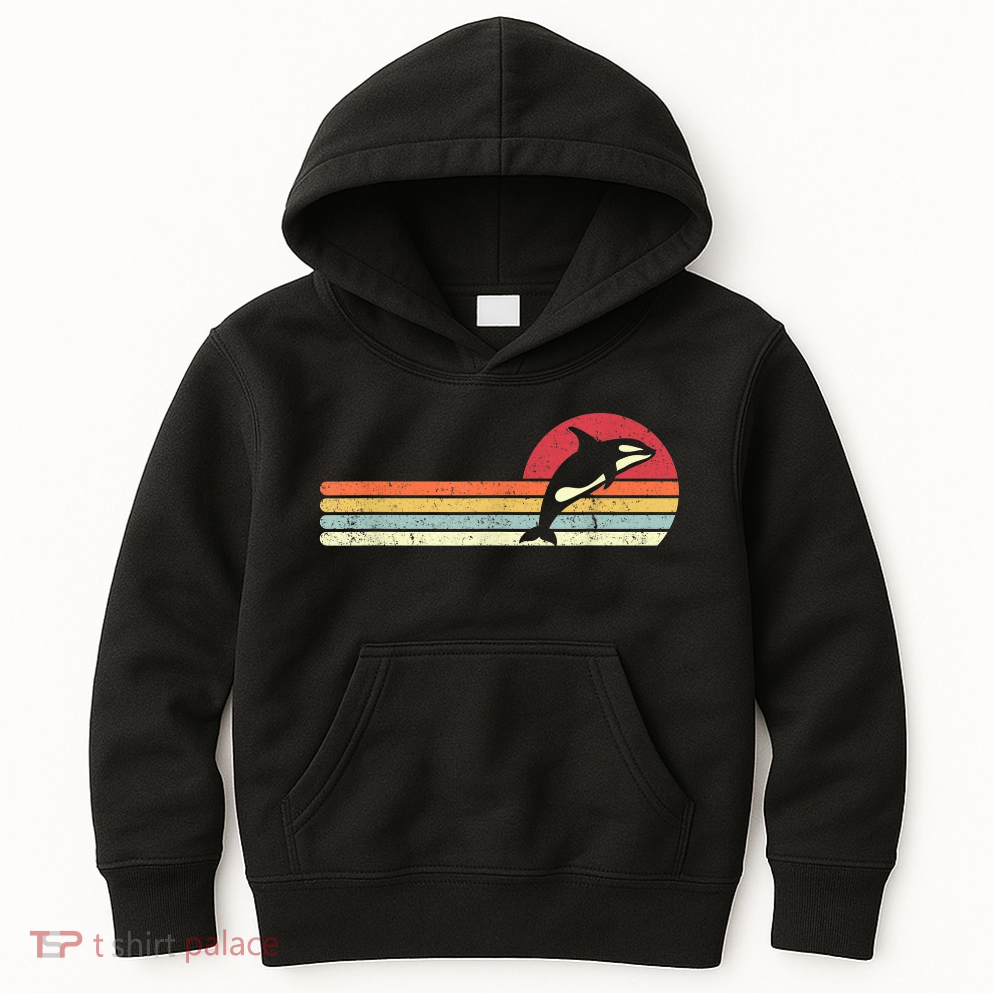 Orca Shirt. Retro Style Killer Whale Kids Hoodie