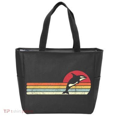 Orca Shirt. Retro Style Killer Whale Tote Bag