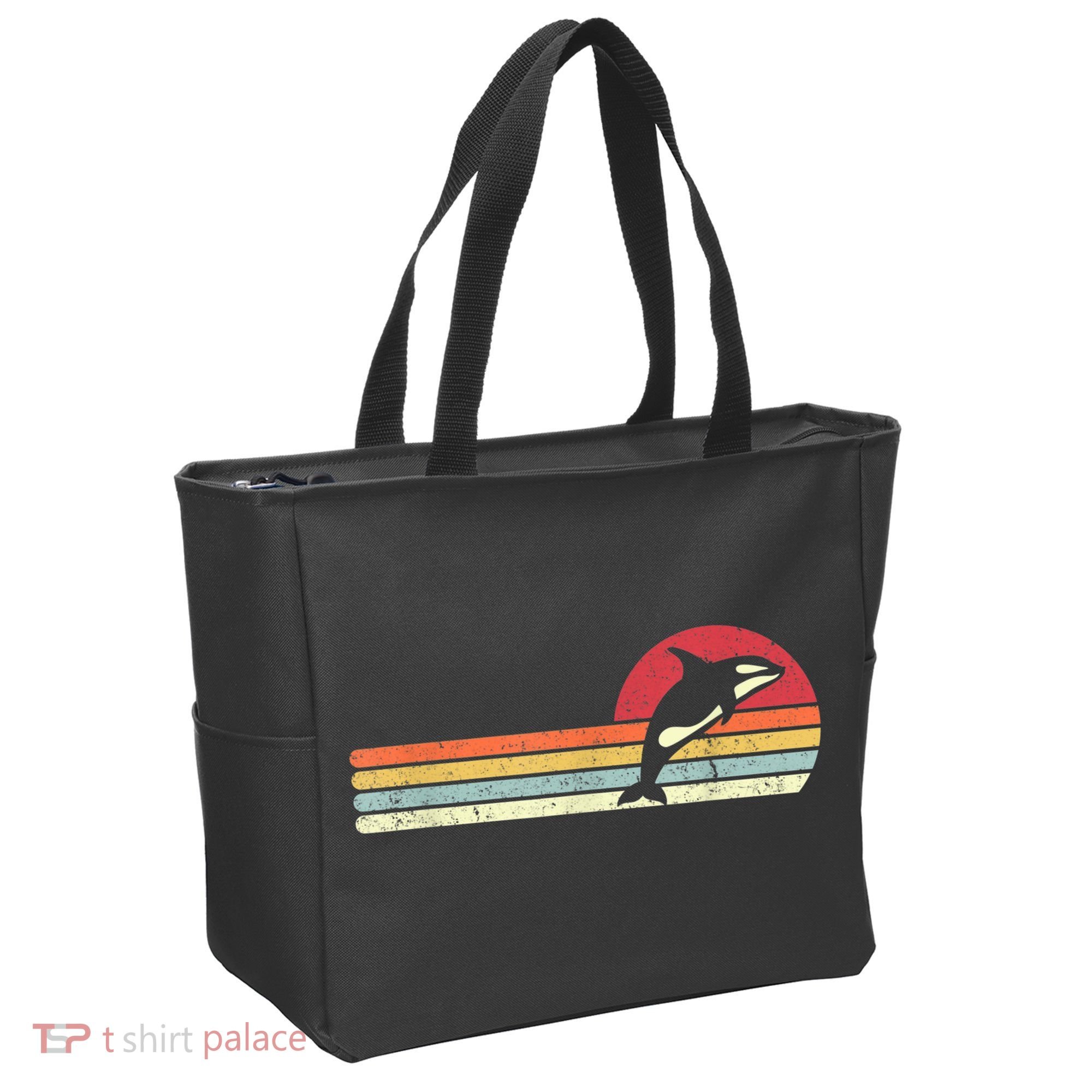 Orca Shirt. Retro Style Killer Whale Tote Bag