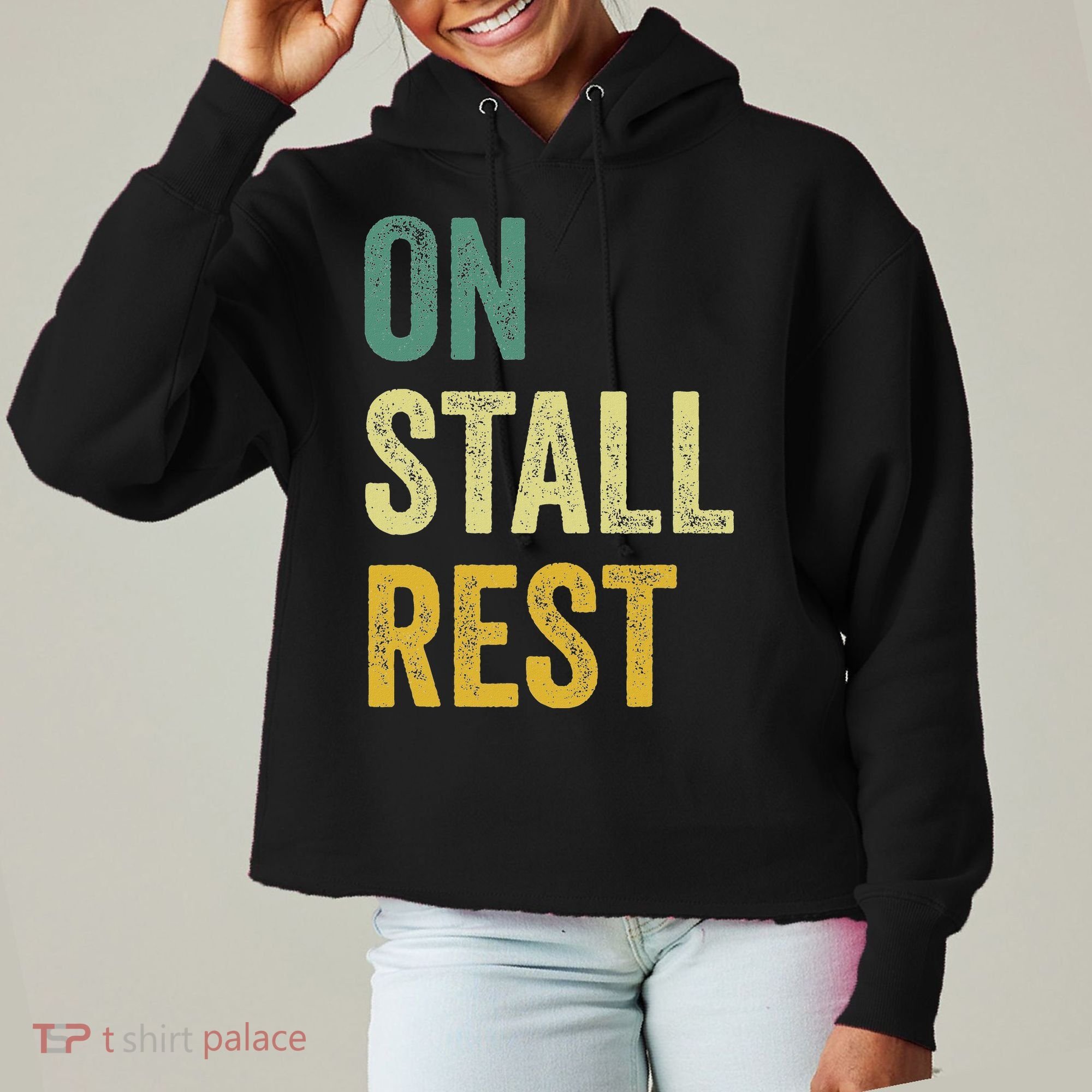 On Stall Rest Horse Ladies Heavyweight Boxy Pullover Hoodie