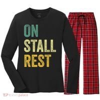 On Stall Rest Horse Women's Long Sleeve Flannel Pajama Set  thumb 0