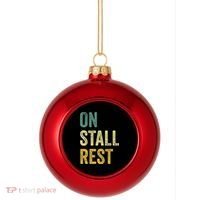 On Stall Rest Horse Plastic Christmas Ball Ornament thumb 0