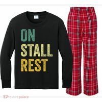 On Stall Rest Horse Kids Long Sleeve Plaid Pajama Set thumb 0