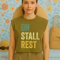 On Stall Rest Horse Garment-Dyed Women's Muscle Tee thumb 4