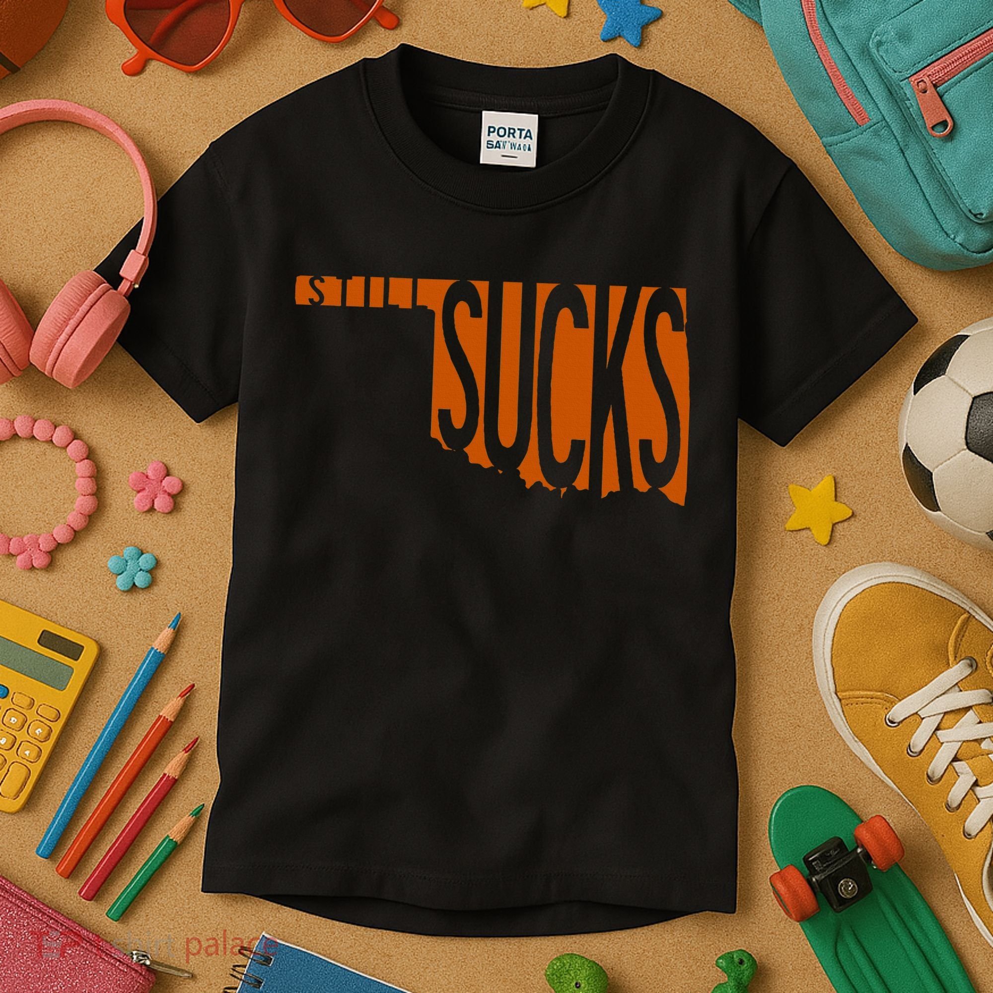 Oklahoma Still Sucks Austin Tx Fan Burnt Orange Rivalry Kids T-Shirt