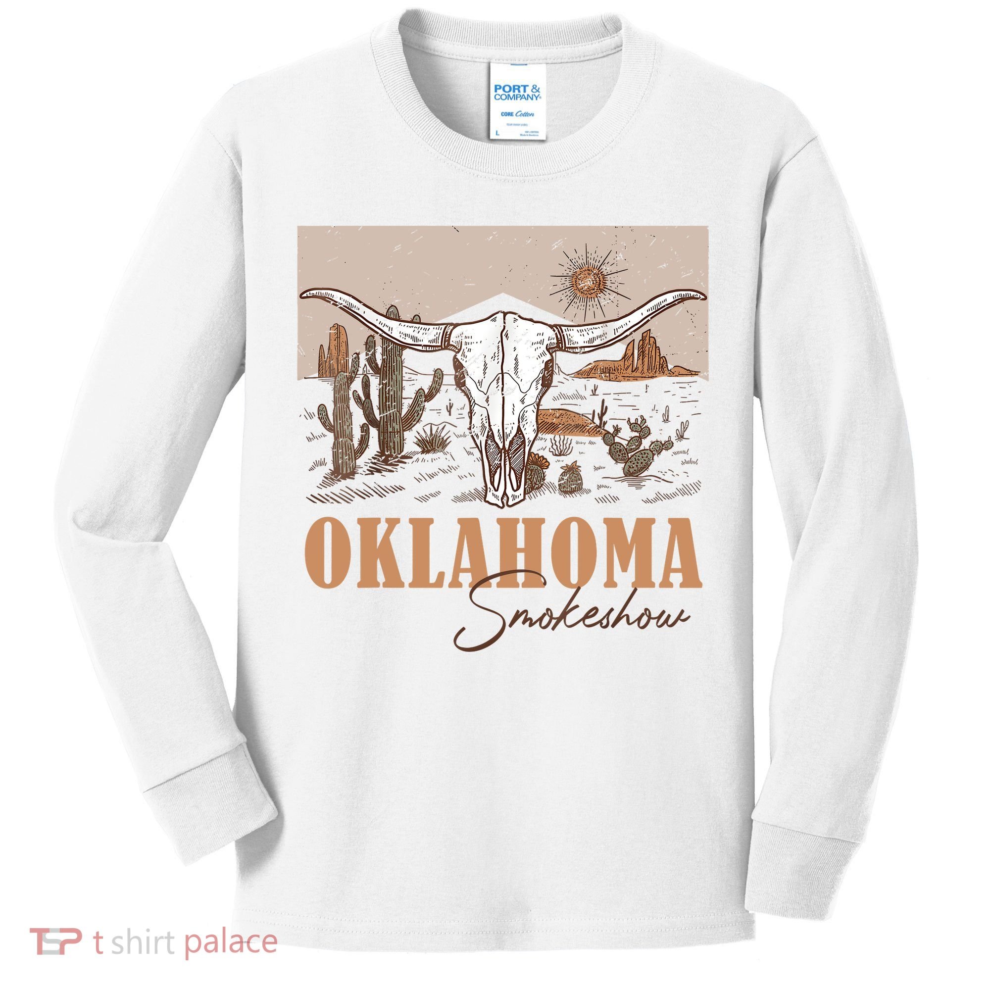 Oklahoma Smoke Show Oklahoma Smokeshow Western Country Kids Long Sleeve Shirt