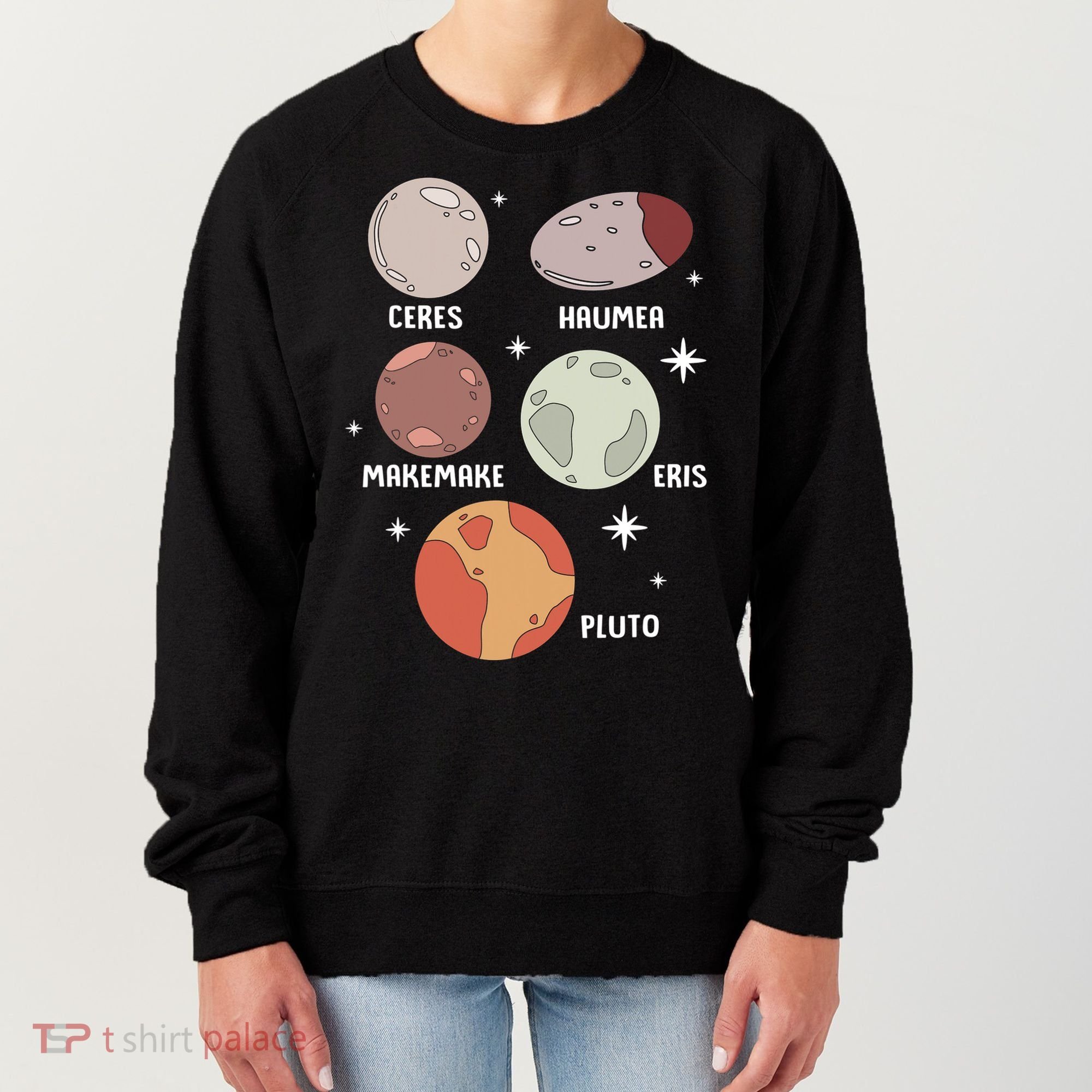 Outer Space Solar System Dwarf Planet For Kids Women's Sweatshirt