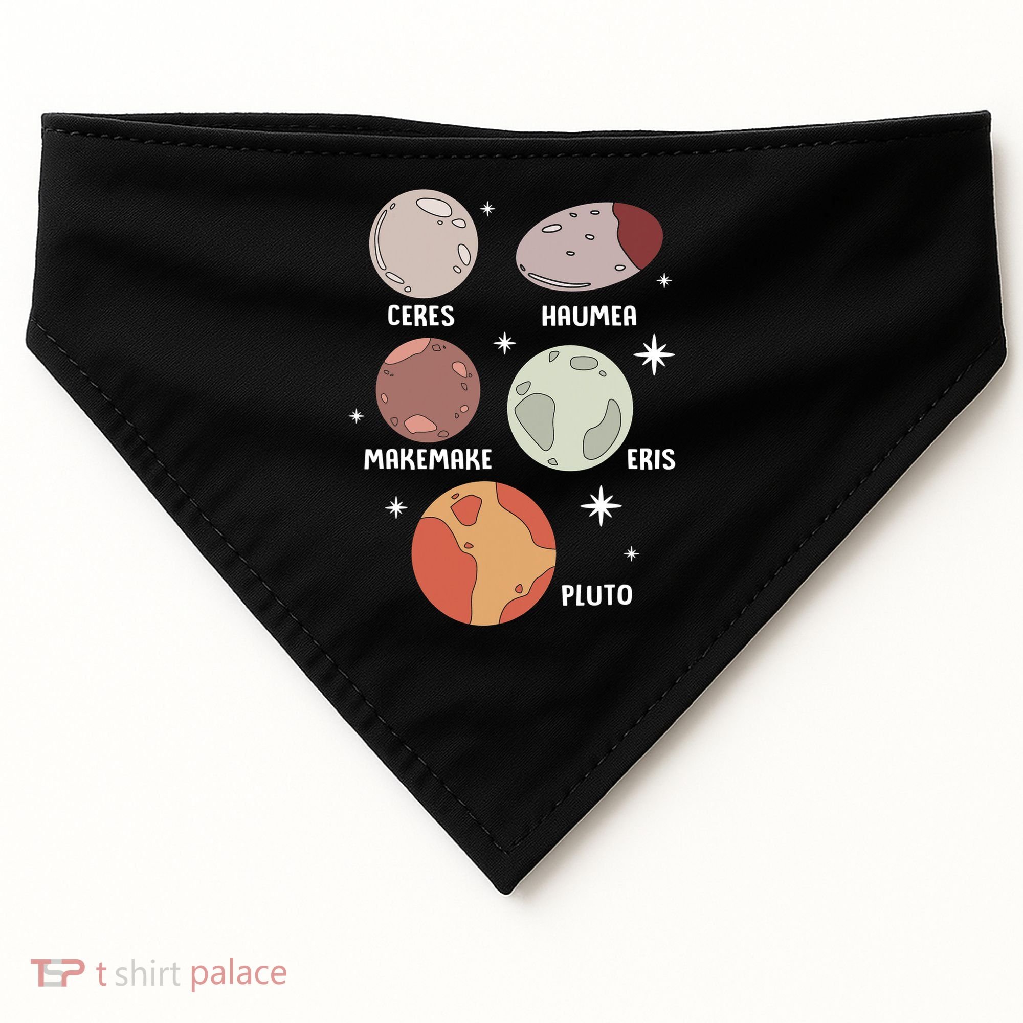 Outer Space Solar System Dwarf Planet For Kids USA-Made Doggie Bandana