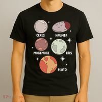 Outer Space Solar System Dwarf Planet For Kids T-Shirt thumb 3