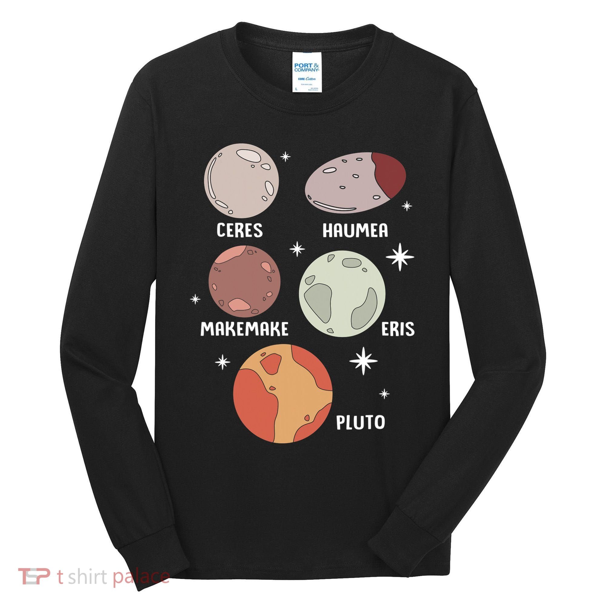 Outer Space Solar System Dwarf Planet For Kids Tall Long Sleeve Shirt