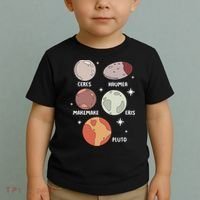 Outer Space Solar System Dwarf Planet For Kids Toddler T-Shirt thumb 2