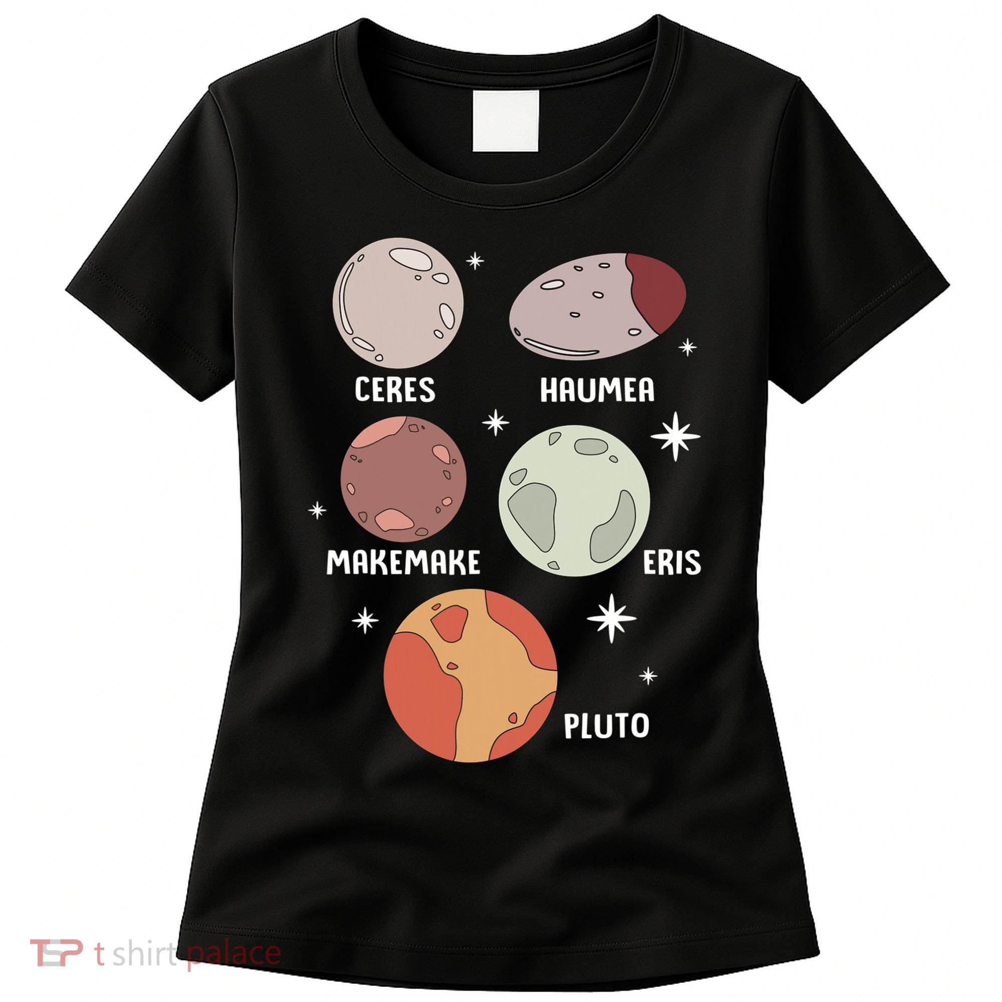 Outer Space Solar System Dwarf Planet For Kids Women's T-Shirt