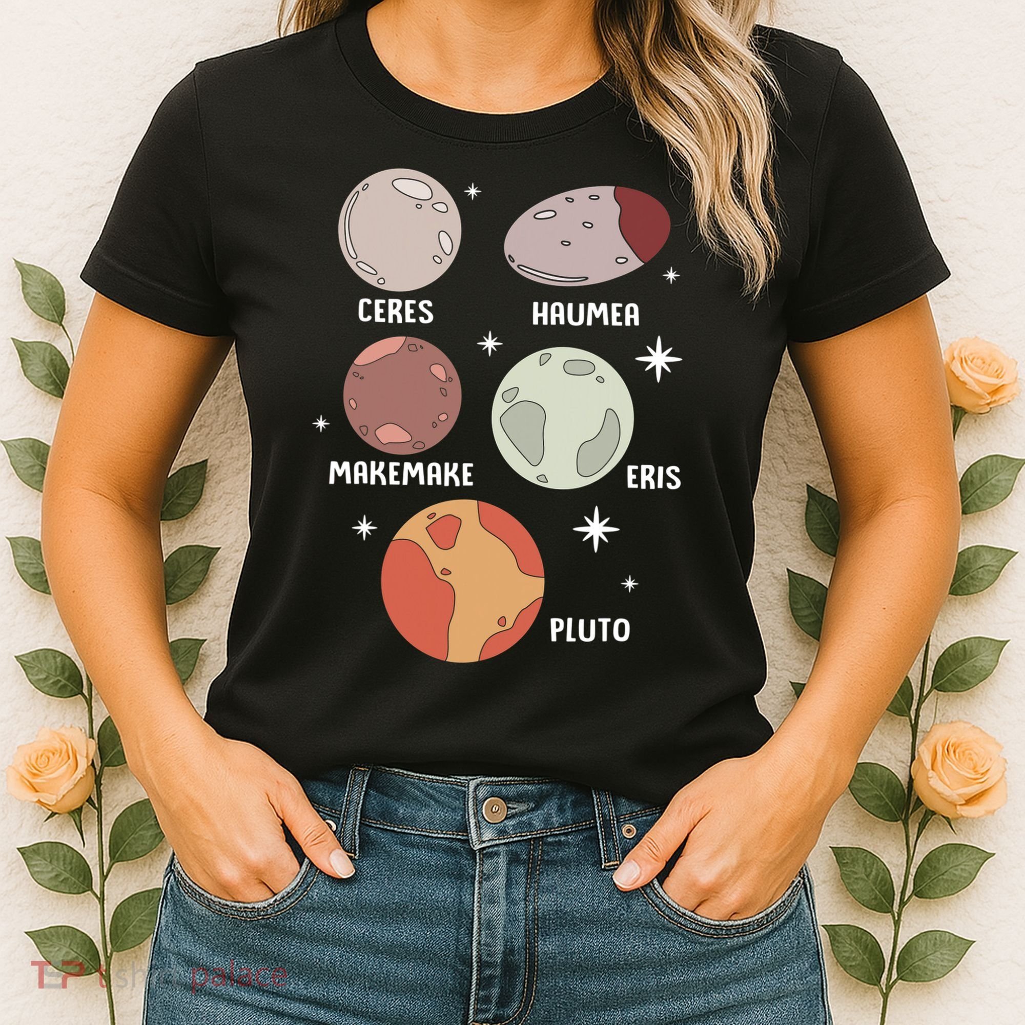 Outer Space Solar System Dwarf Planet For Kids Women's T-Shirt