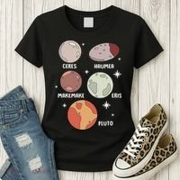 Outer Space Solar System Dwarf Planet For Kids Women's T-Shirt thumb 3
