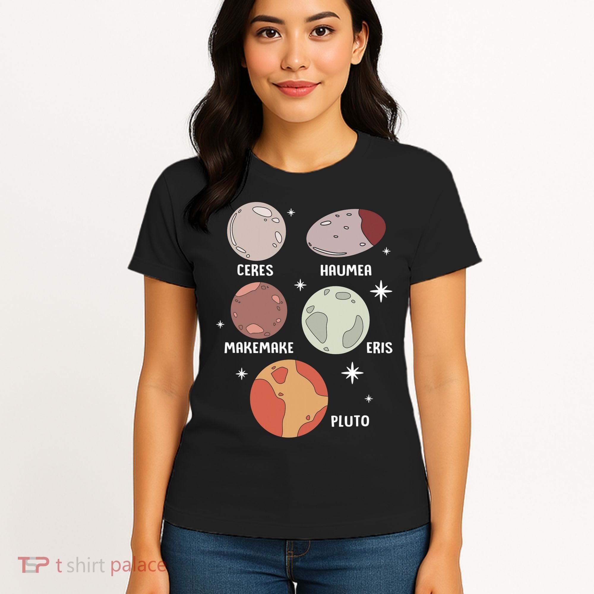 Outer Space Solar System Dwarf Planet For Kids Women's T-Shirt