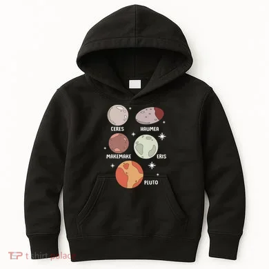Outer Space Solar System Dwarf Planet For Kids Kids Hoodie