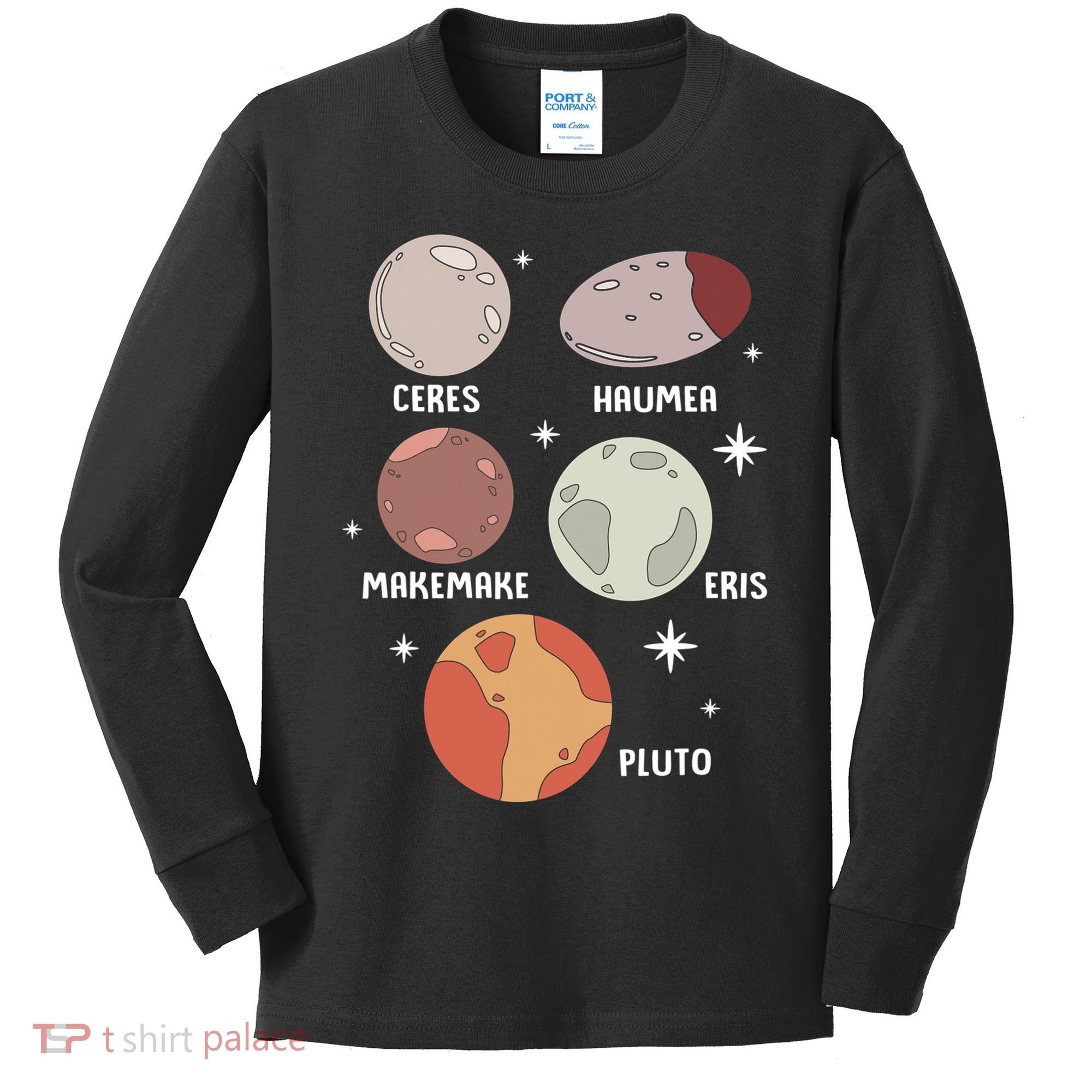 Outer Space Solar System Dwarf Planet For Kids Kids Long Sleeve Shirt