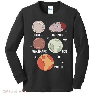 Outer Space Solar System Dwarf Planet For Kids Kids Long Sleeve Shirt