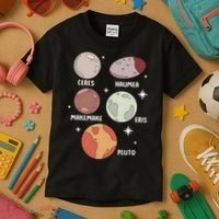 Outer Space Solar System Dwarf Planet For Kids Kids T-Shirt thumb 3