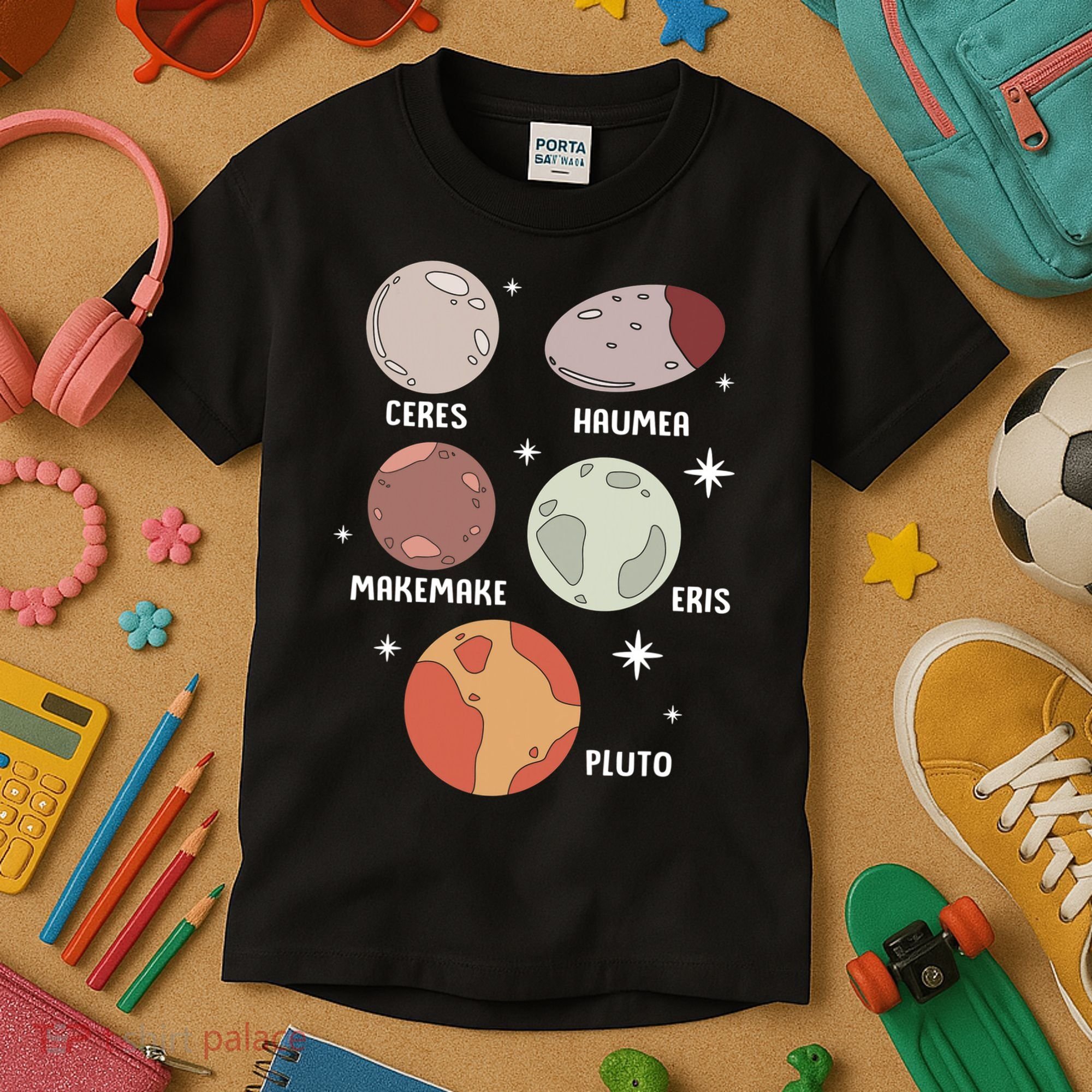 Outer Space Solar System Dwarf Planet For Kids Kids T-Shirt