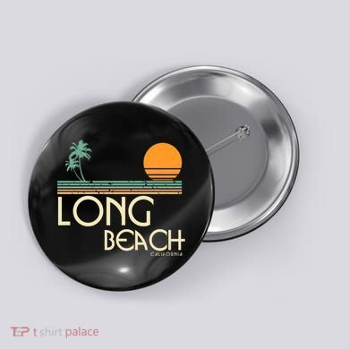 Oc Surf Style Vintage Long Beach California Button