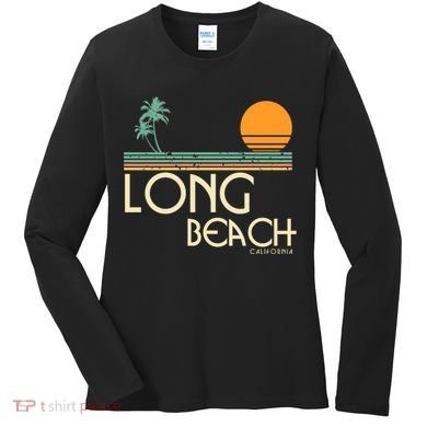 Oc Surf Style Vintage Long Beach California Women's Long Sleeve Shirt