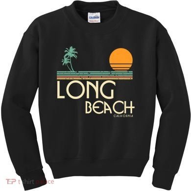 Oc Surf Style Vintage Long Beach California Kids Sweatshirt