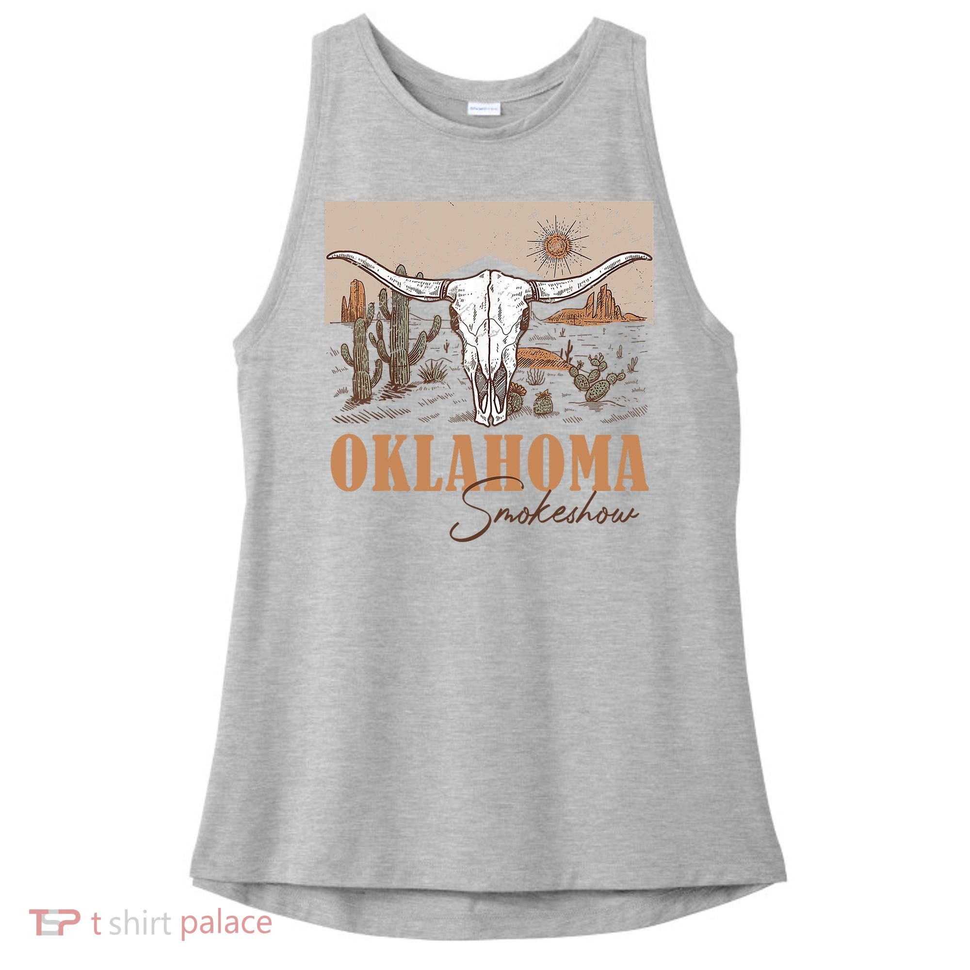 Oklahoma Smoke Show | Oklahoma Smokeshow Western Country Ladies PosiCharge Tri-Blend Wicking Tank
