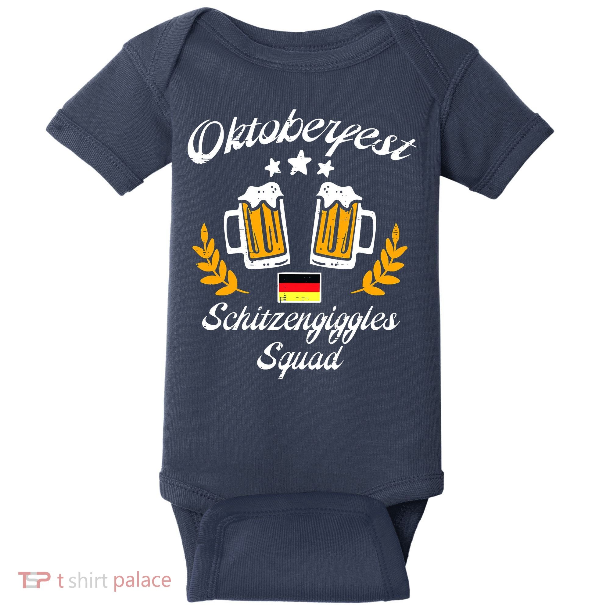 Oktoberfest Schitzengiggle Squad Bavarian Festival Baby Bodysuit