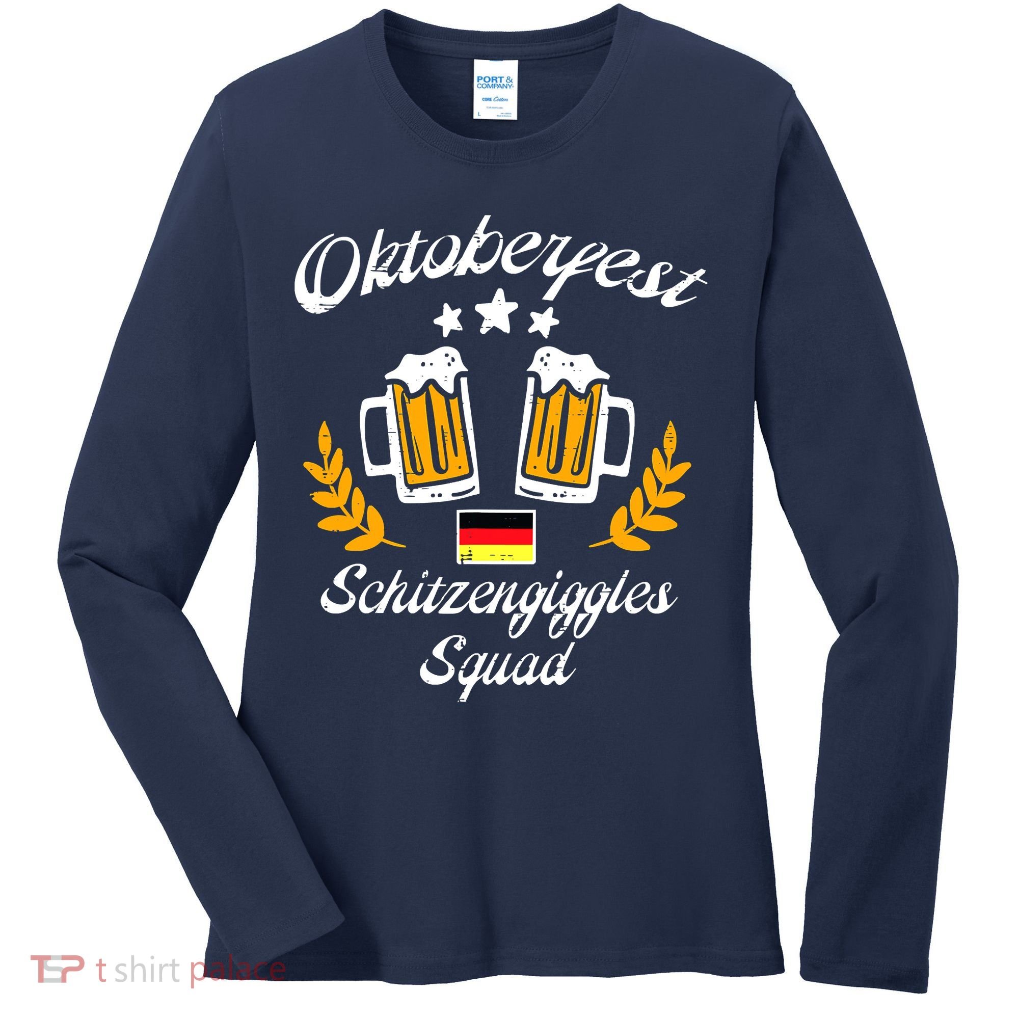 Oktoberfest Schitzengiggle Squad Bavarian Festival Women's Long Sleeve Shirt