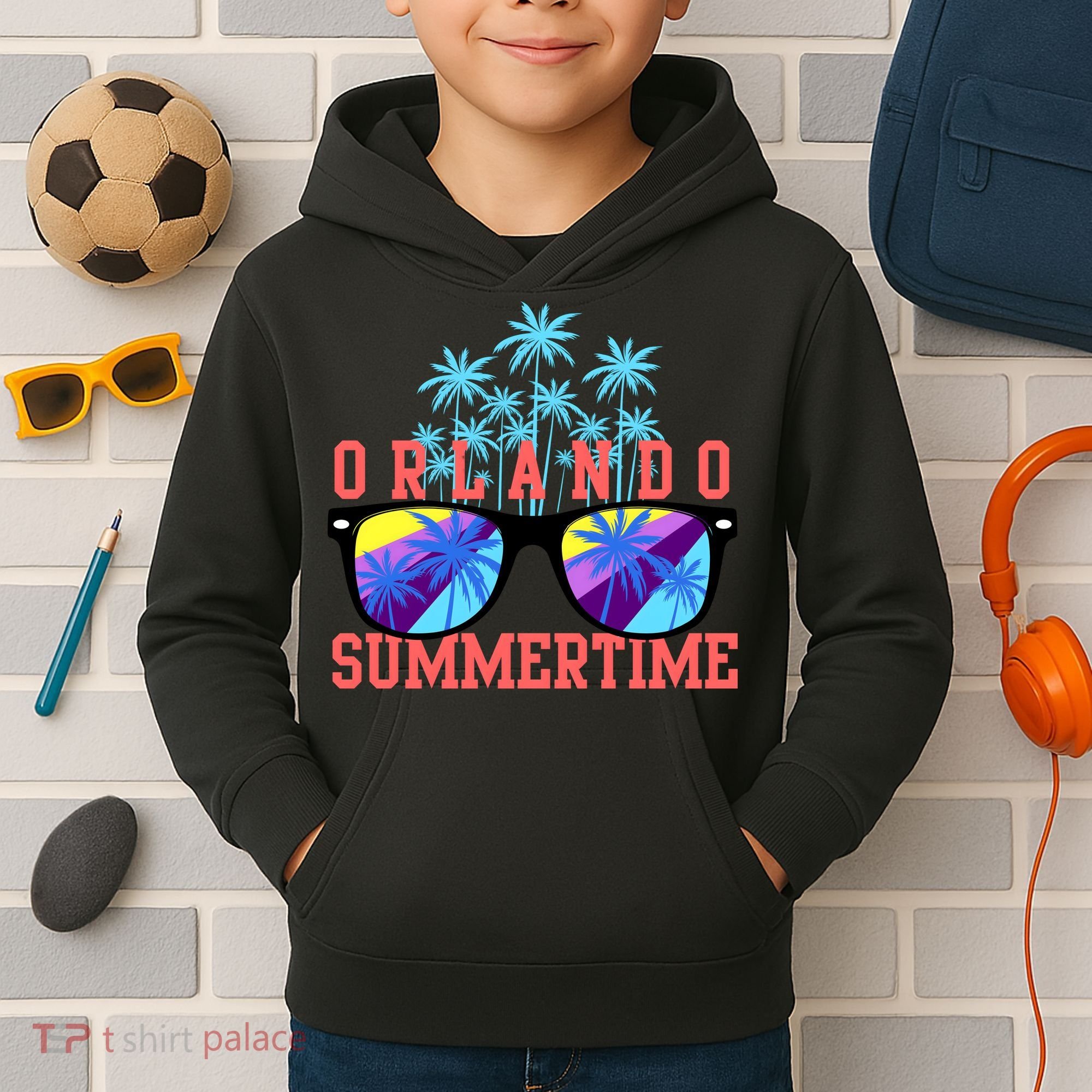 Orlando Summertime Shades Icon Kids Hoodie