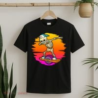 onewheel Skeleton Skateboard Dabbing Skate Skeleton float T-Shirt thumb 2