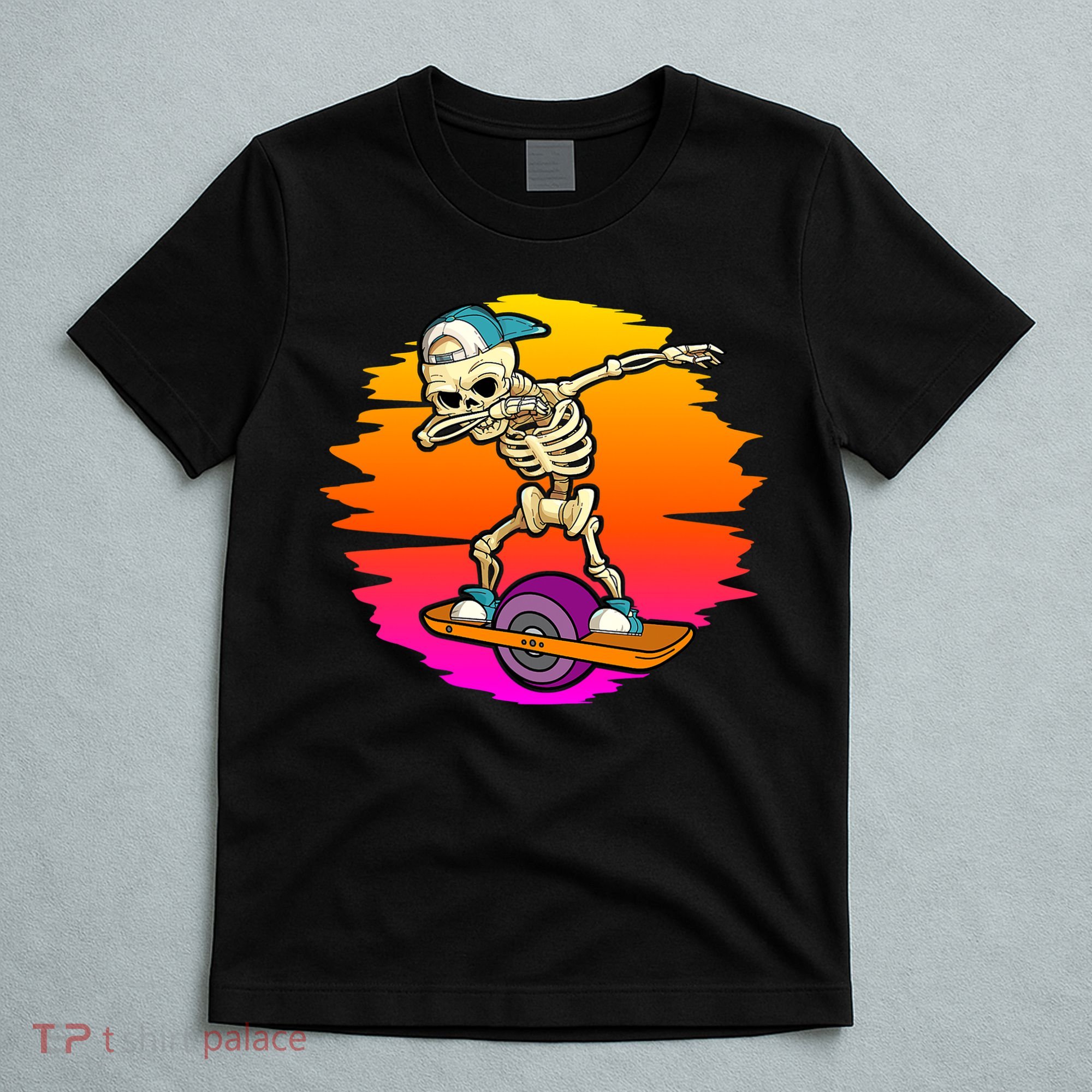 onewheel Skeleton Skateboard Dabbing Skate Skeleton float T-Shirt