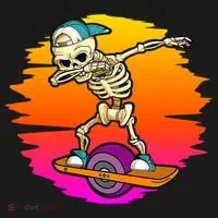 onewheel Skeleton Skateboard Dabbing Skate Skeleton float Kids Long Sleeve Shirt thumb 2