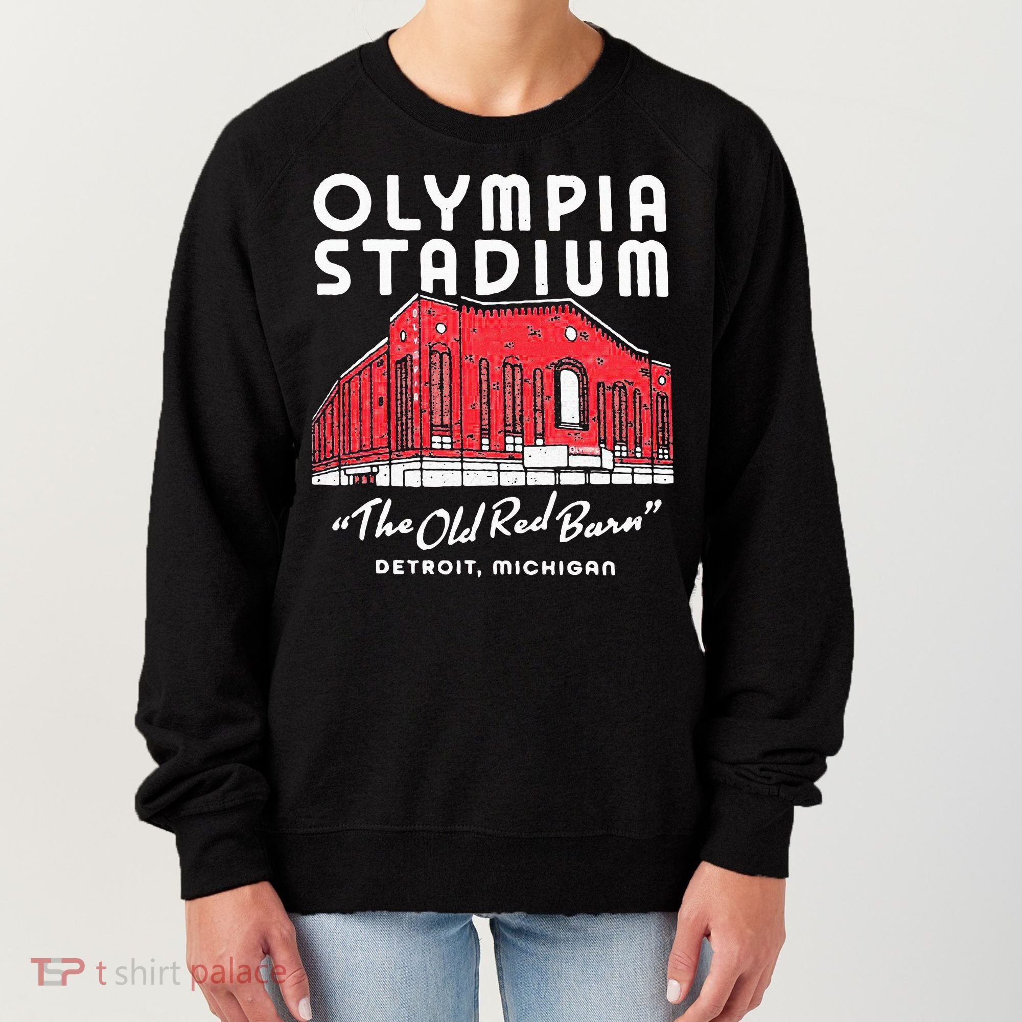 Olympia Stadium The Old Red Burn Detroit Michigan Women's Sweatshirt